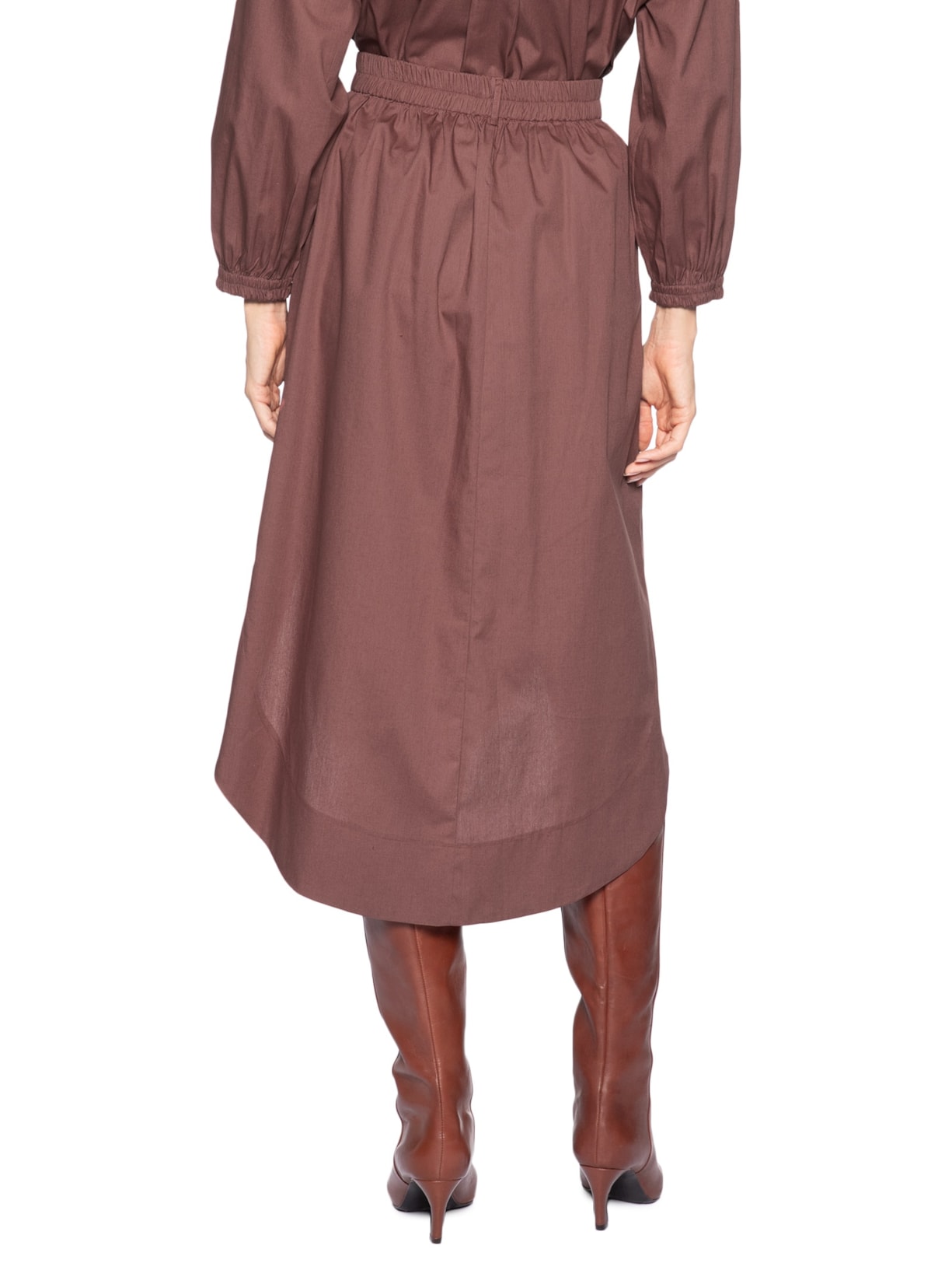 Saia Midi Barra Arredondada – Rosa Animale