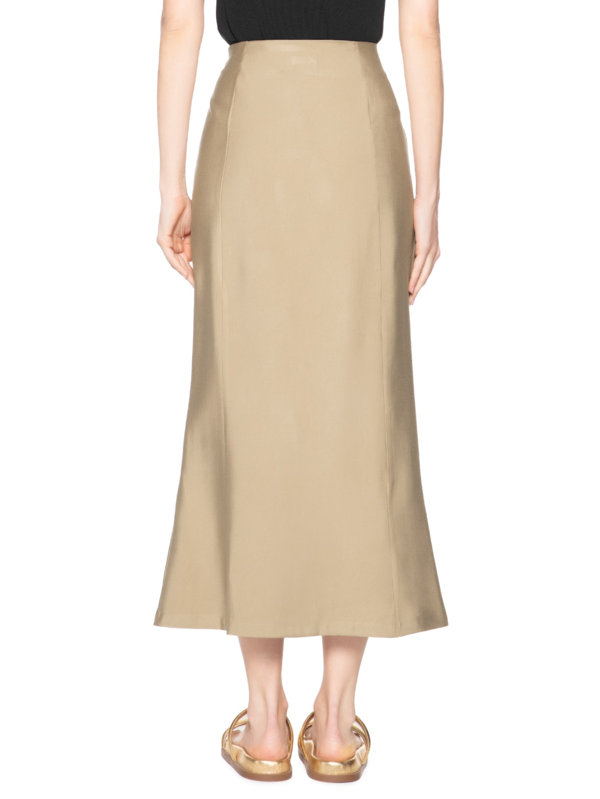 Saia Midi Básica Bege Basiq