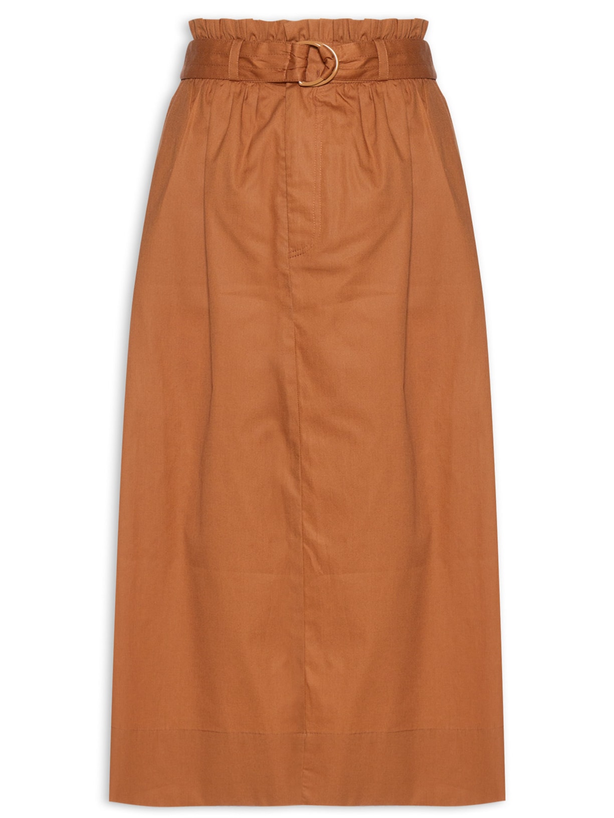 Saia Midi Biscoito - Marrom