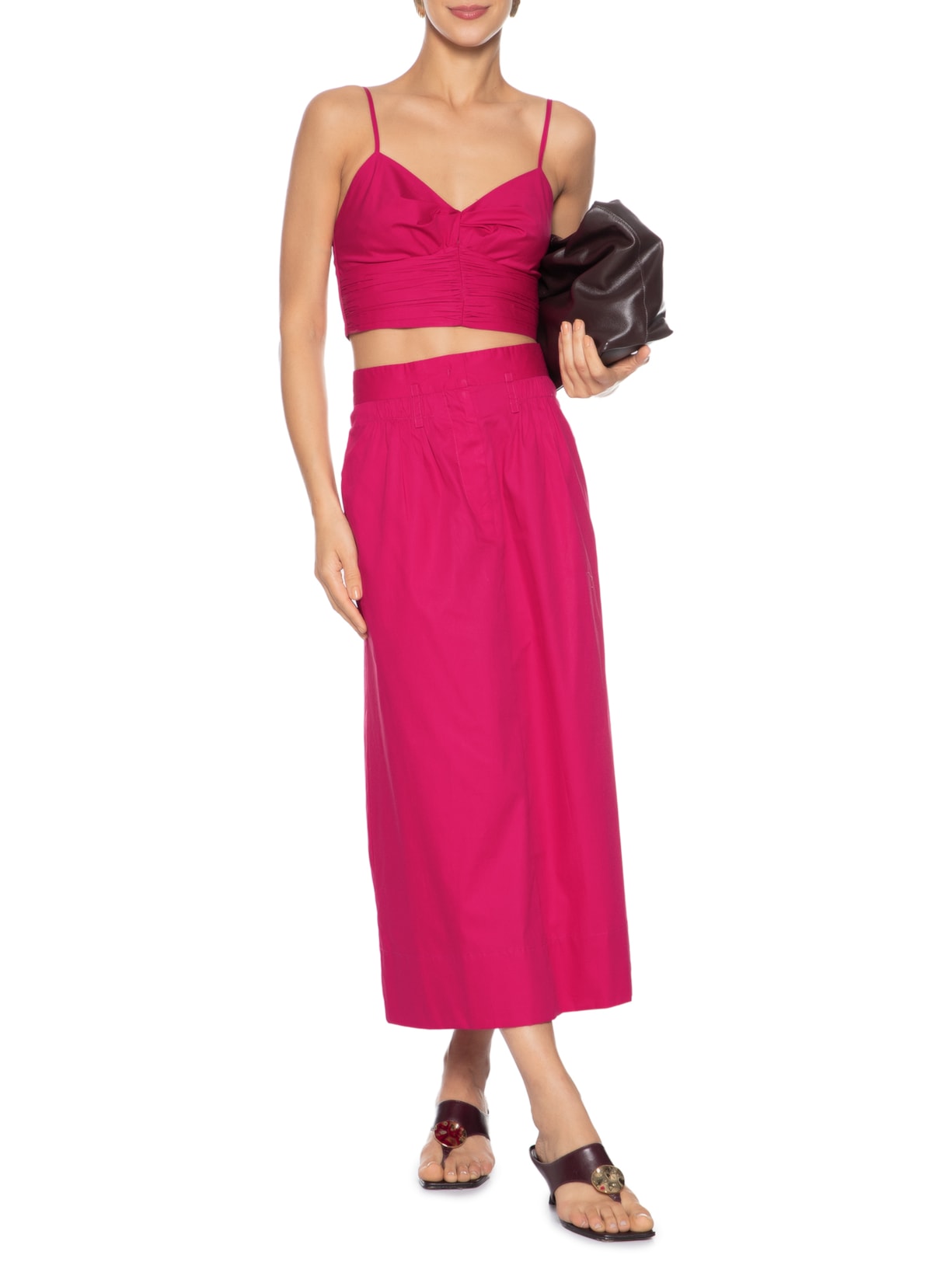 Saia Midi Calda Vermelho Animale