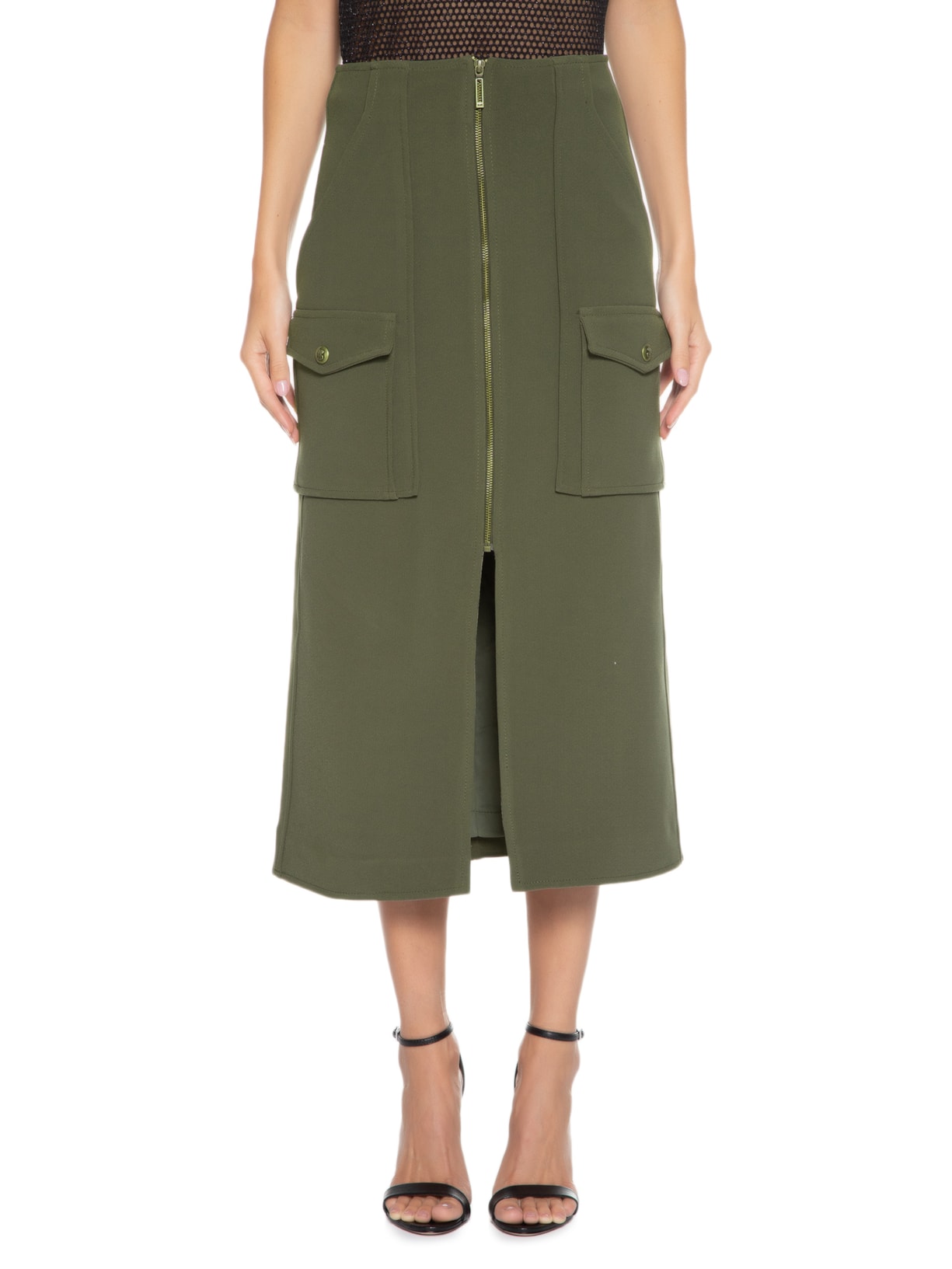 Saia Midi Callie Military Verde Bo.bô