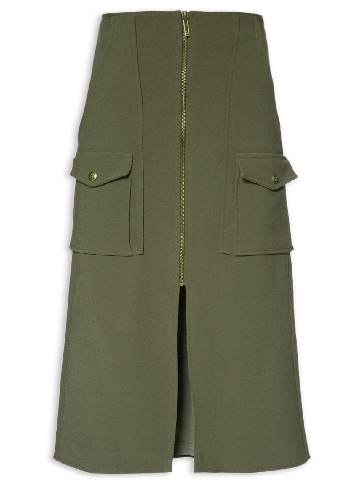 Saia Midi Callie Military Verde Bo.bô