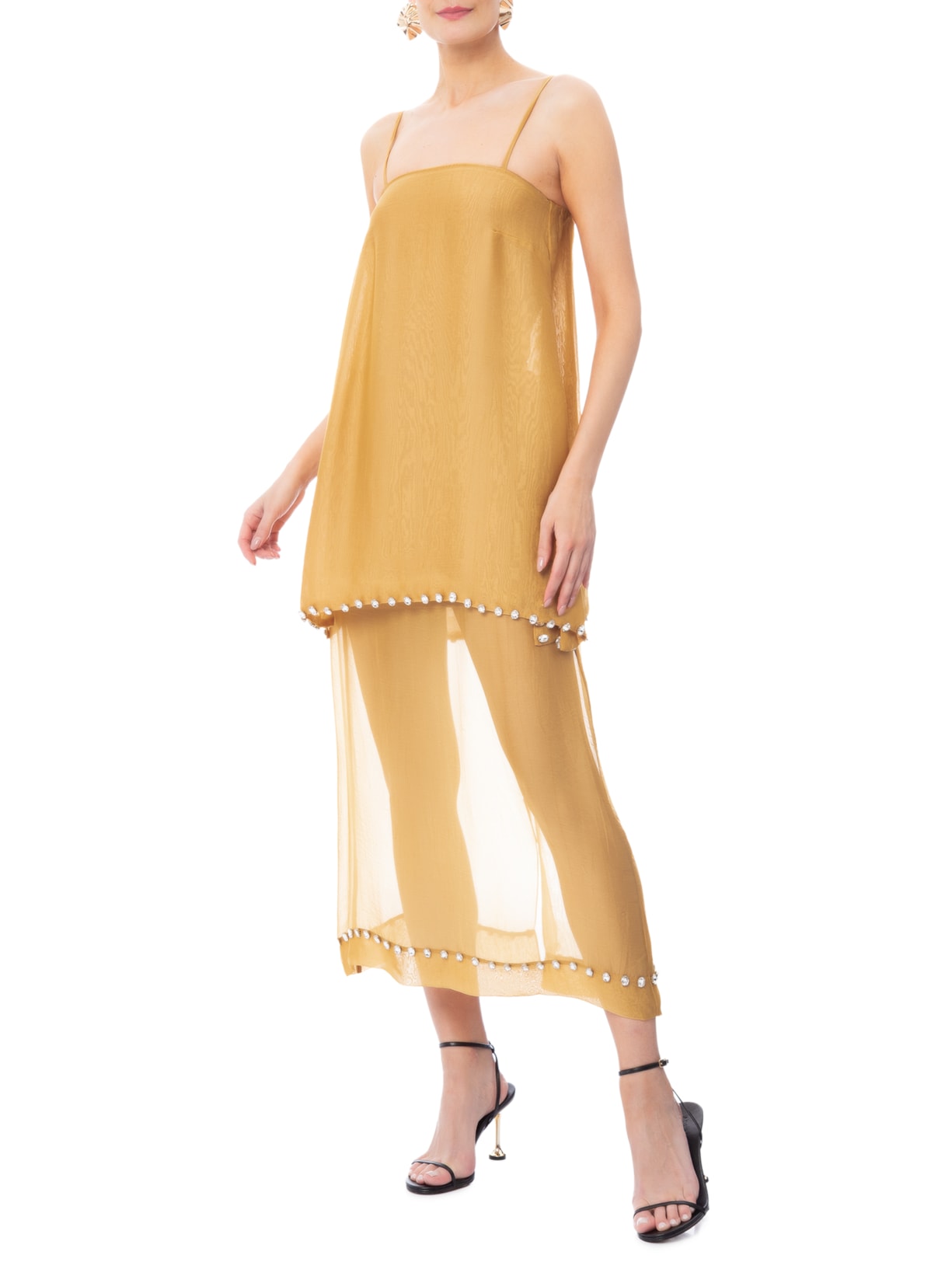 Saia Midi Canário Amarelo Marina Bitu