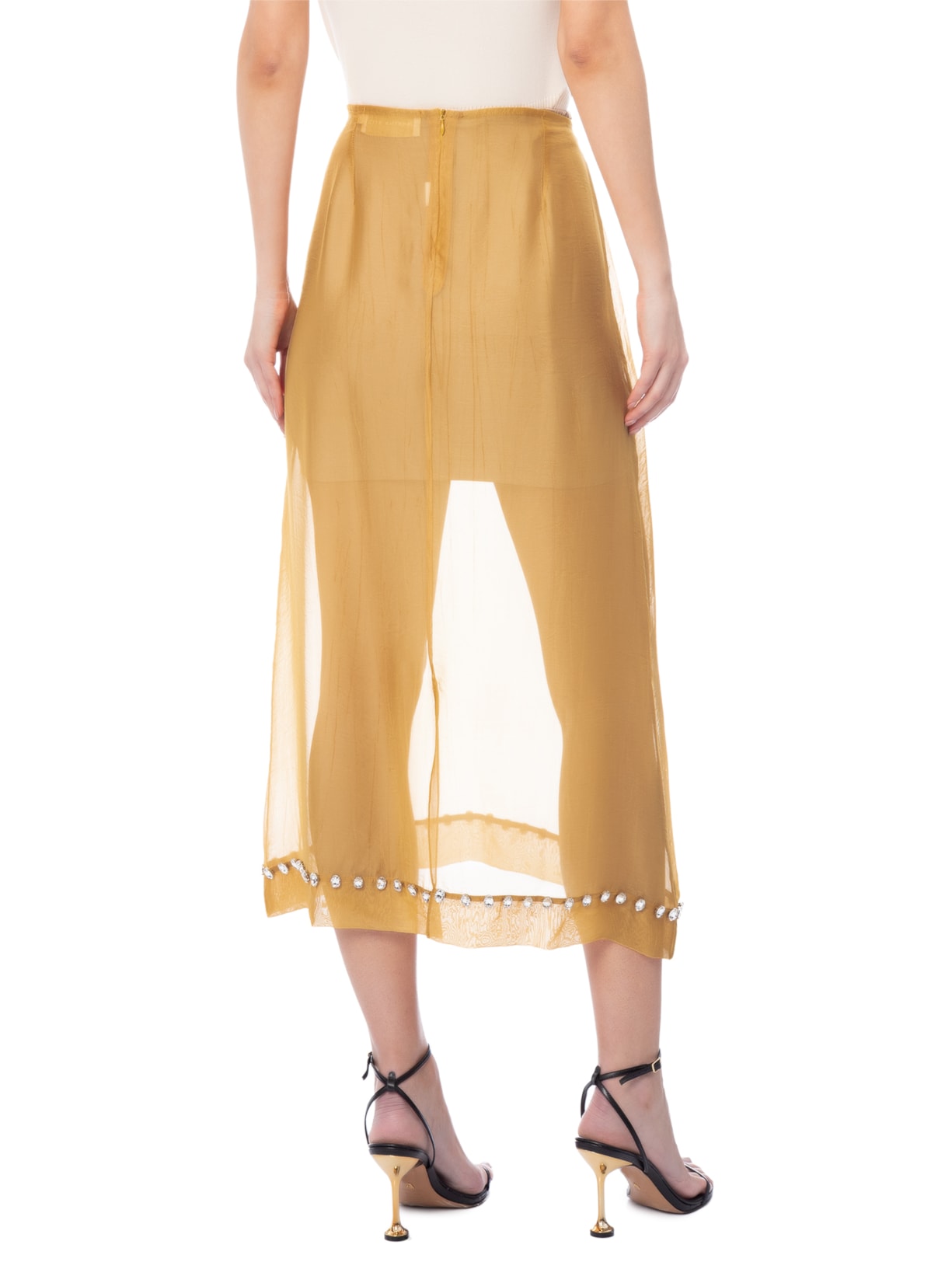 Saia Midi Canário Amarelo Marina Bitu