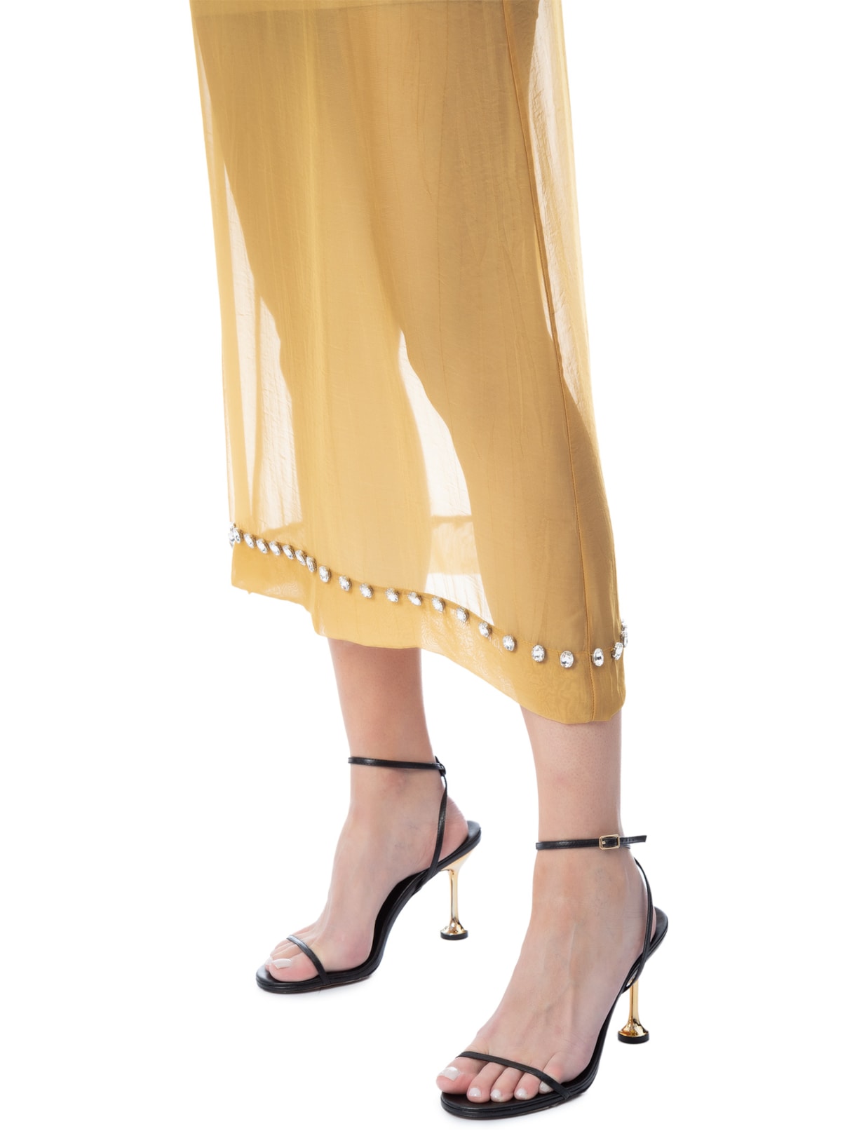Saia Midi Canário Amarelo Marina Bitu