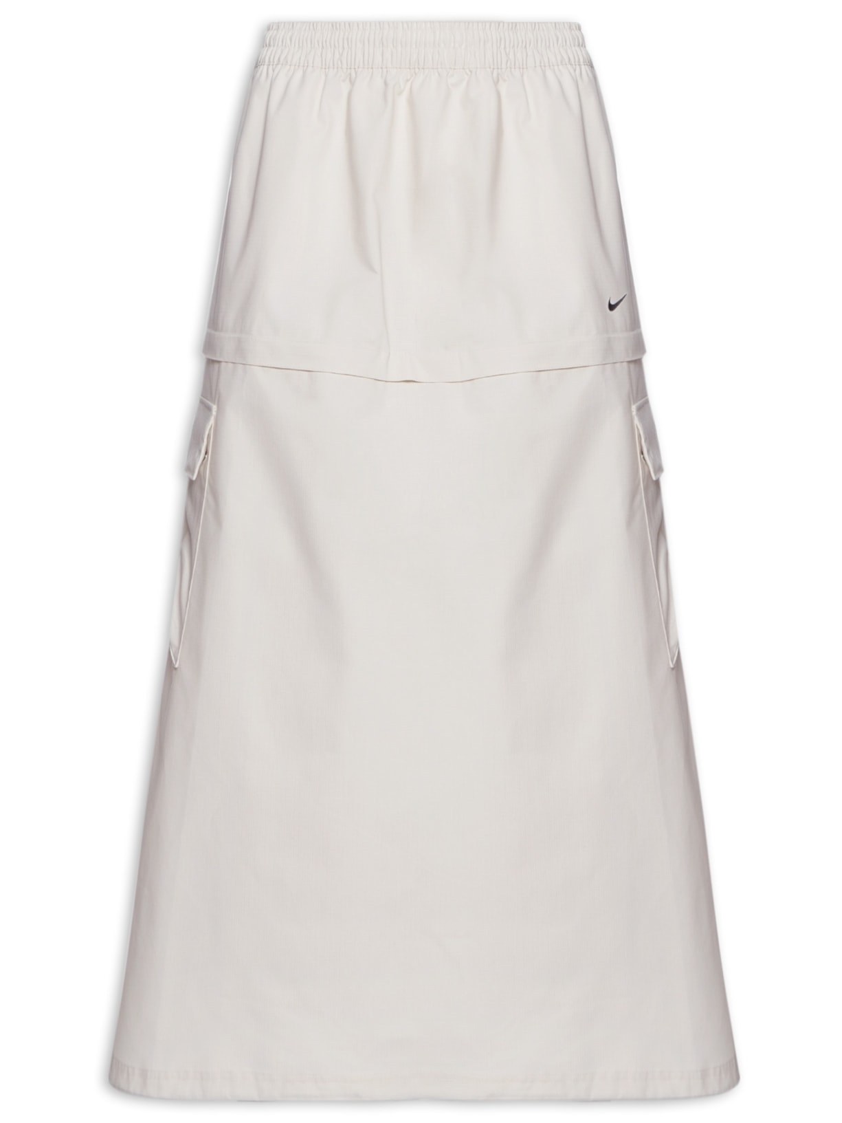 Saia Midi Cargo De Cintura Média - Bege