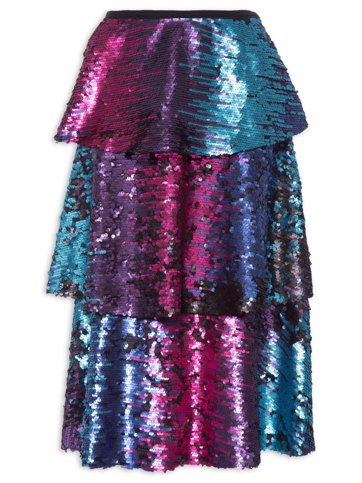 Saia Midi Carnaval Camadas - Rosa