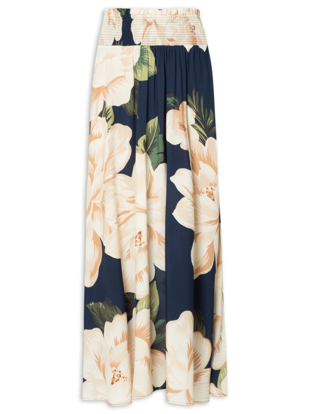 Saia Midi Chita Flora - Azul