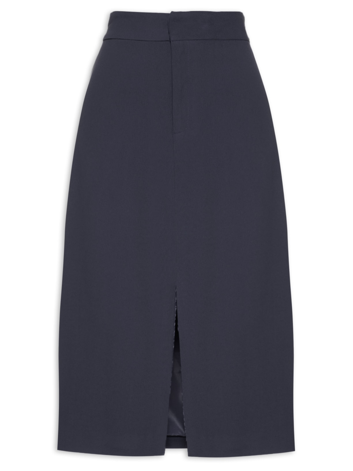 Saia Midi Cintura Média Em Crepe Azul '2Essential