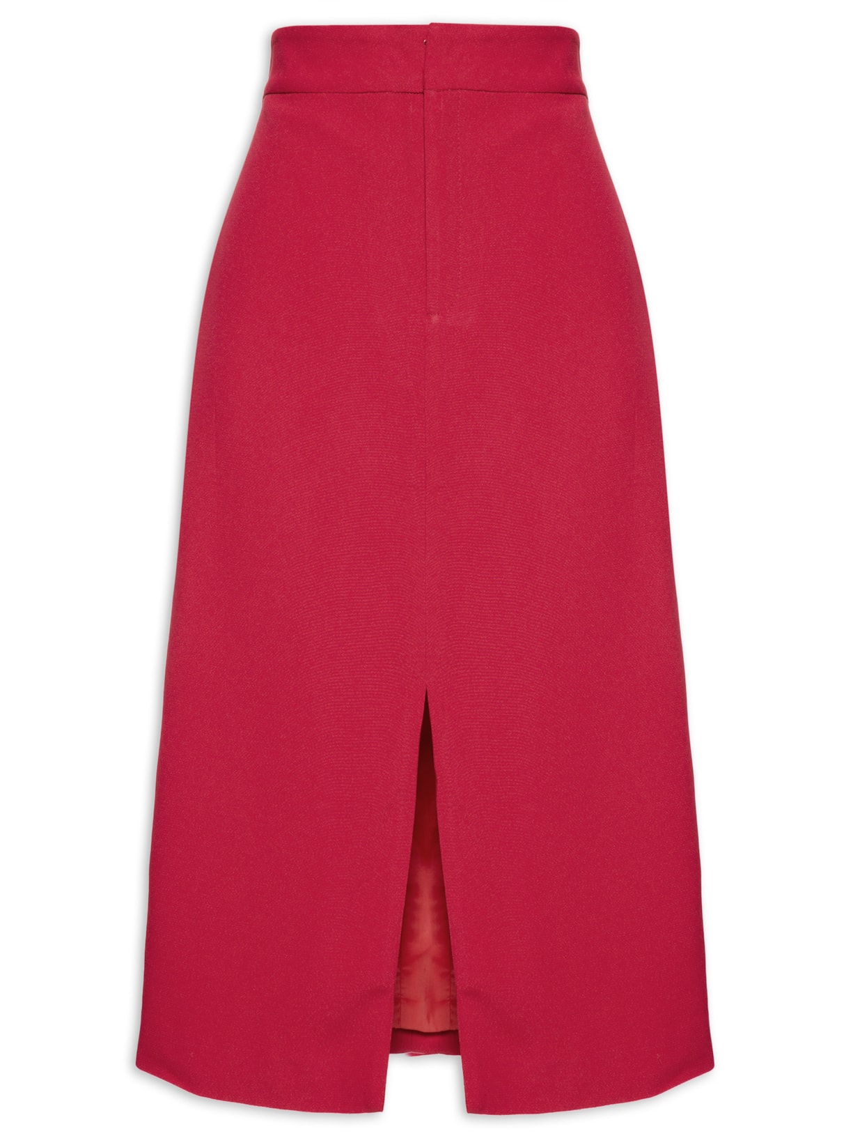 Saia Midi Cintura Média Em Crepe Vermelho '2Essential