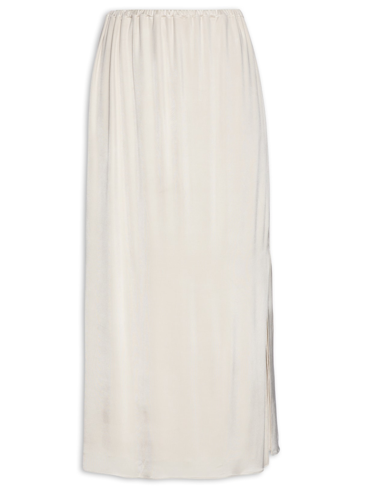 Saia Midi Com Abertura Lateral - Off White