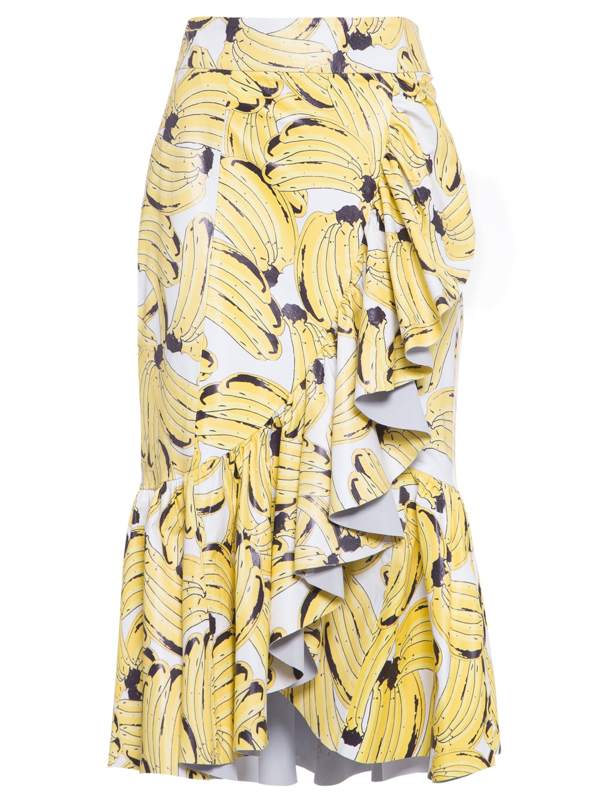 Saia Mídi Com Babados - Amarelo