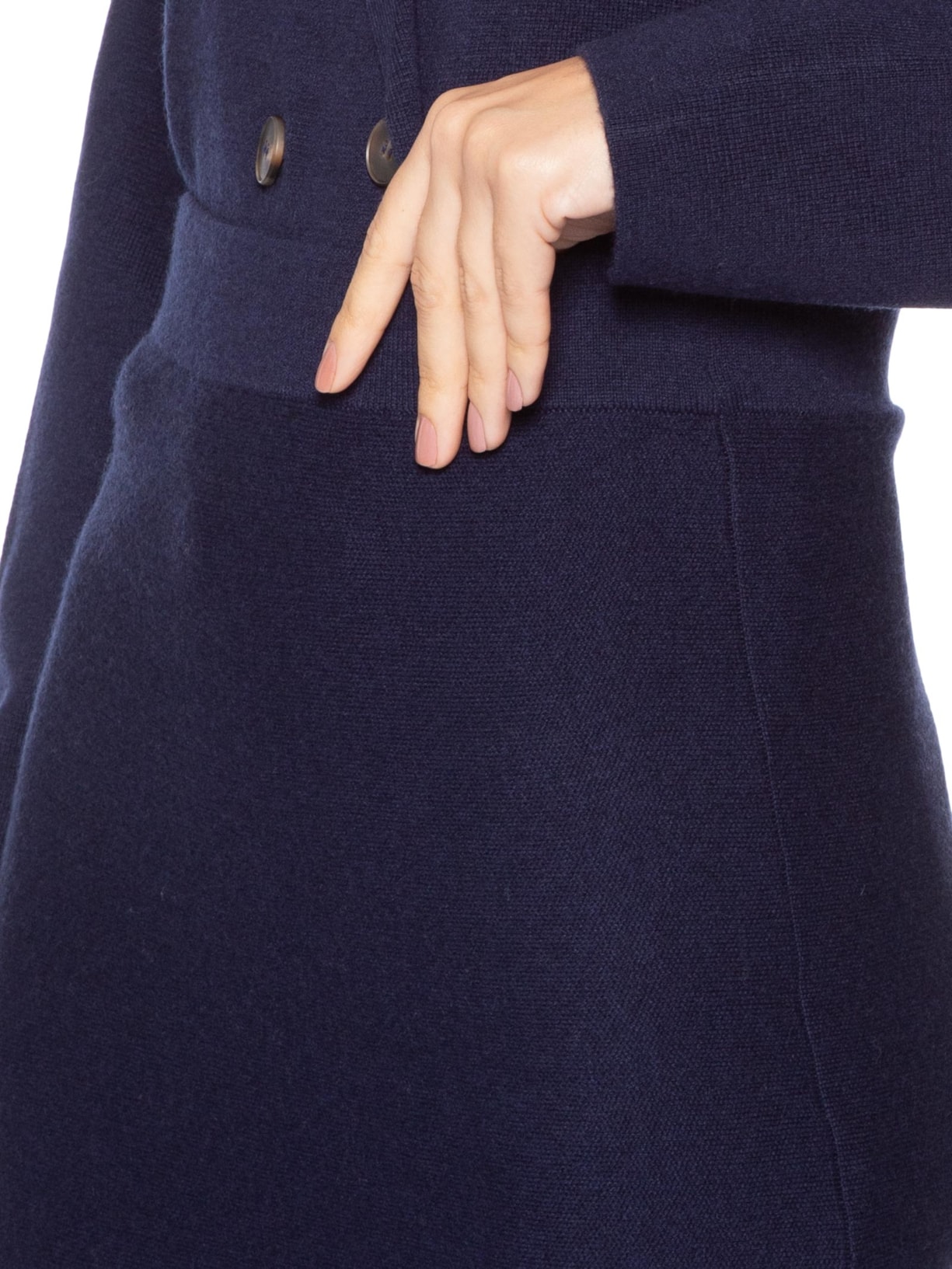 Saia Midi Com Blend De Lã E Cashmere Azul '2Essential