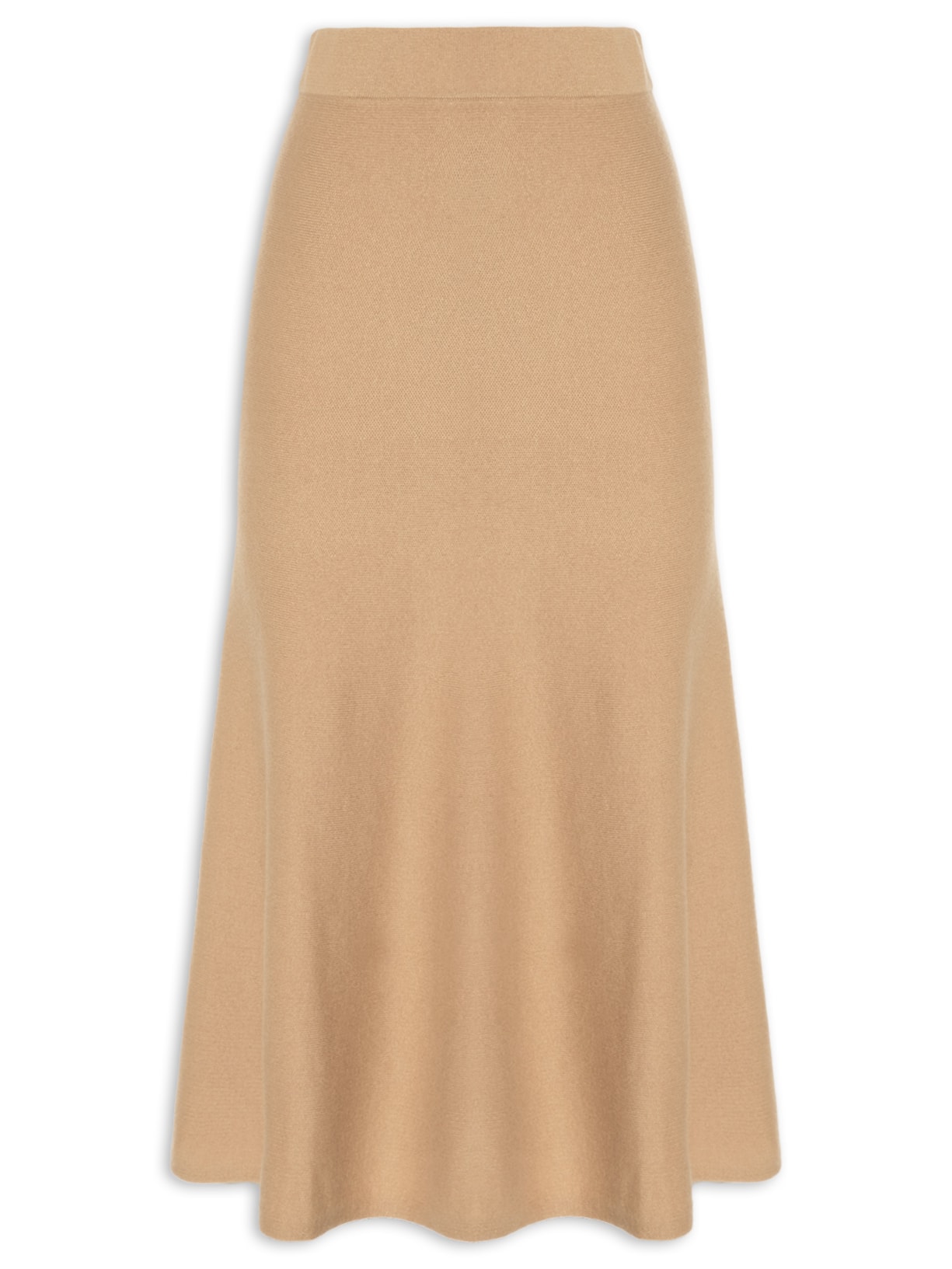 Saia Midi Com Blend De Lã E Cashmere Bege '2Essential