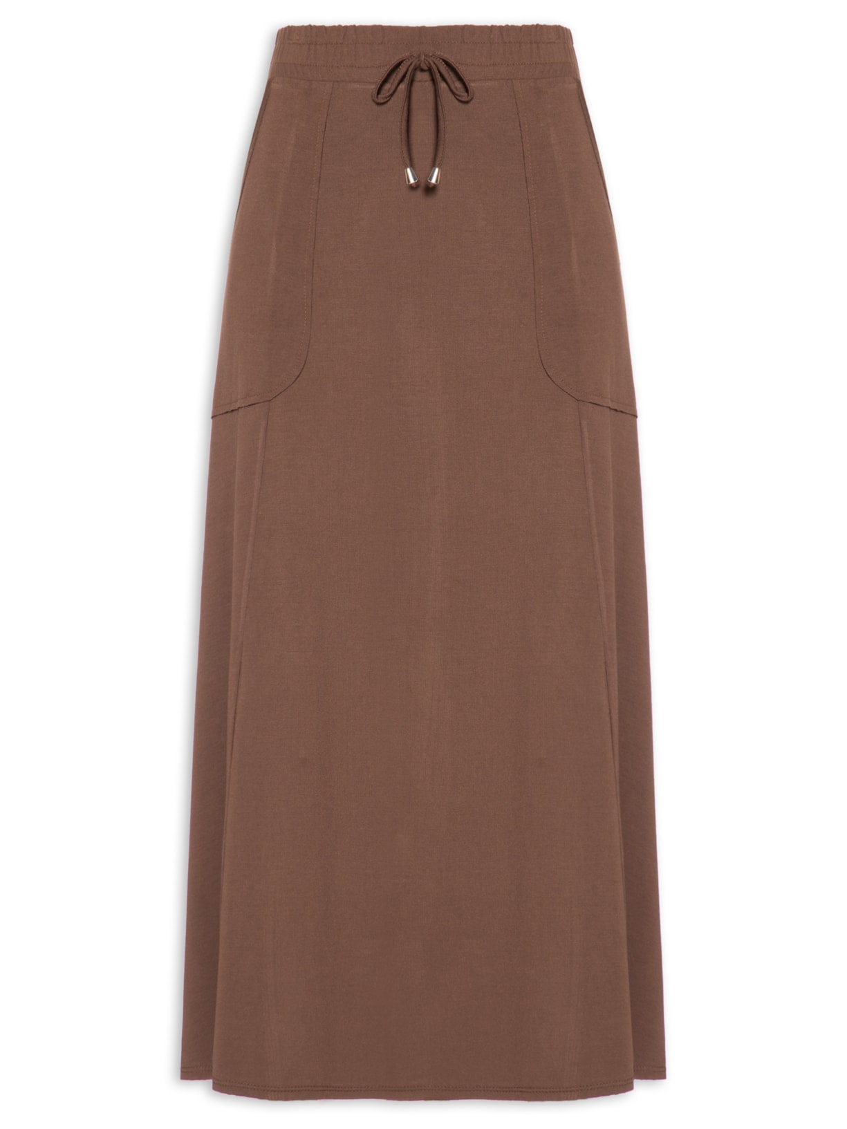 Saia Midi Com Bolso - Marrom