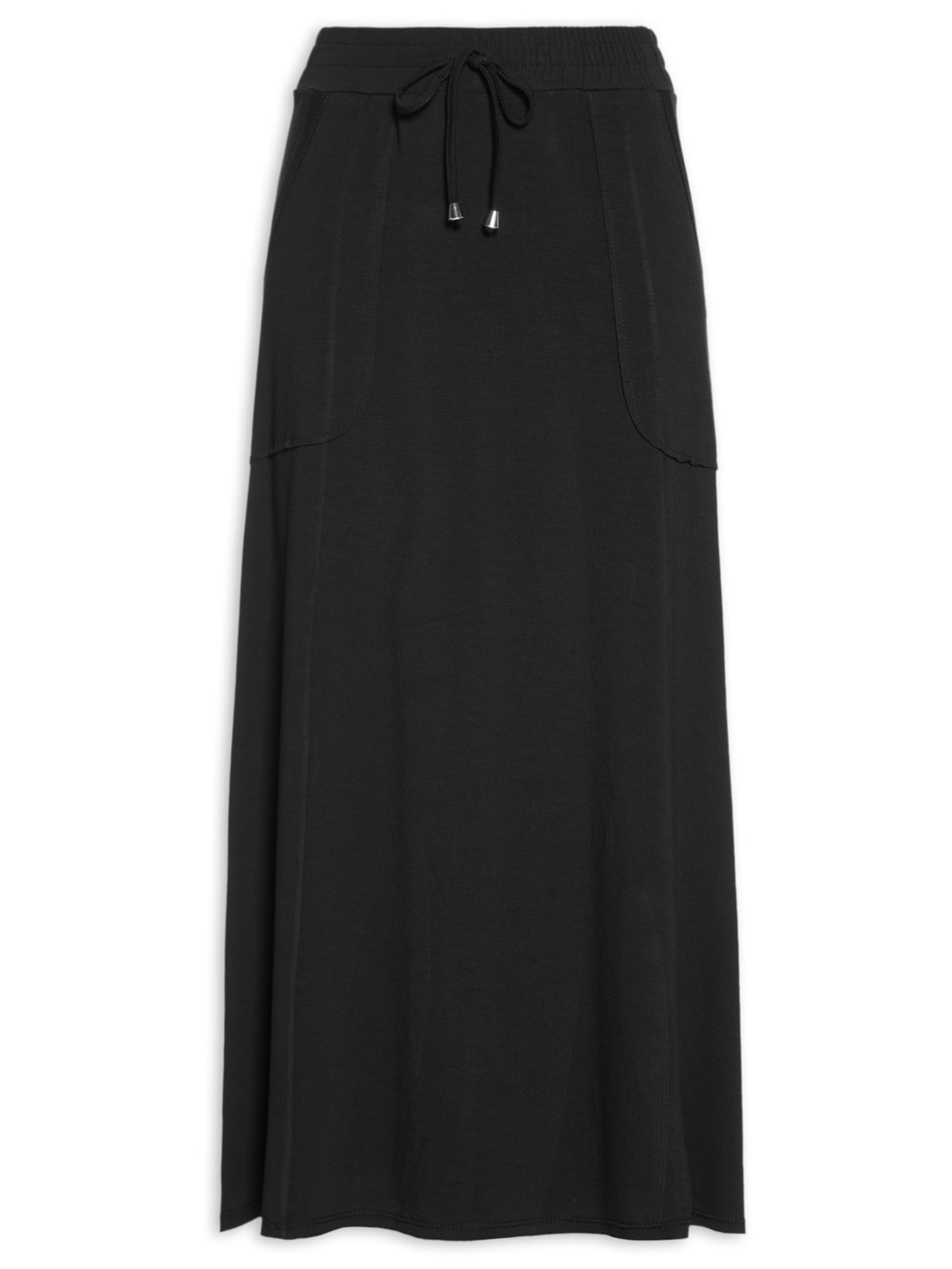 Saia Midi Com Bolso - Preto