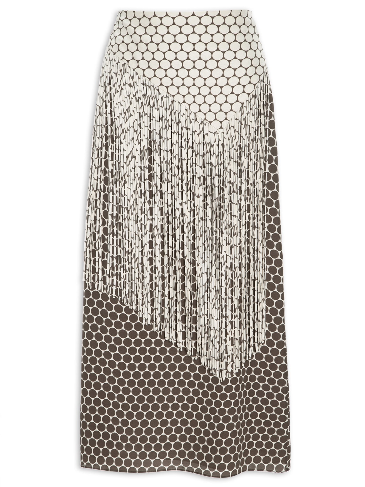 Saia Midi Com Cinto De Franjas New Poá - Marrom