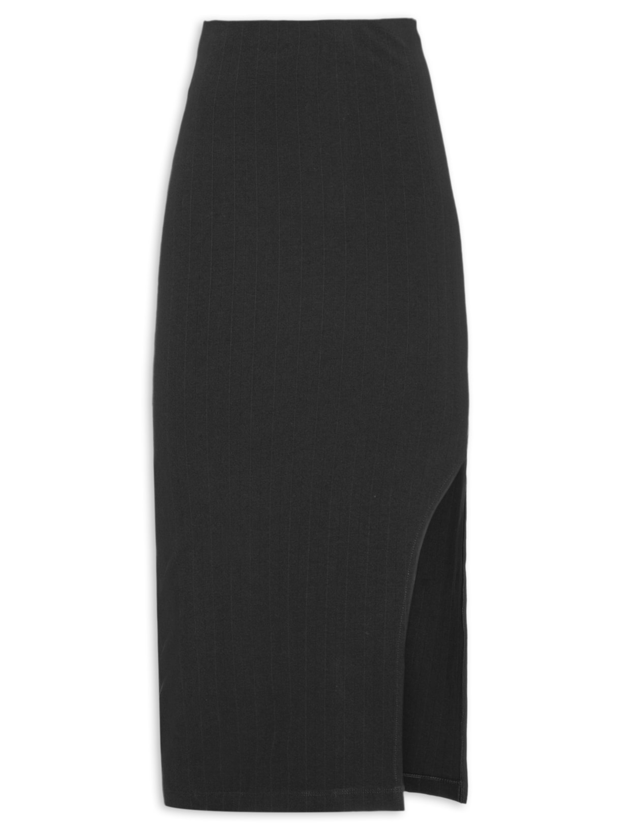 Saia Midi Com Fenda Lateral - Preto