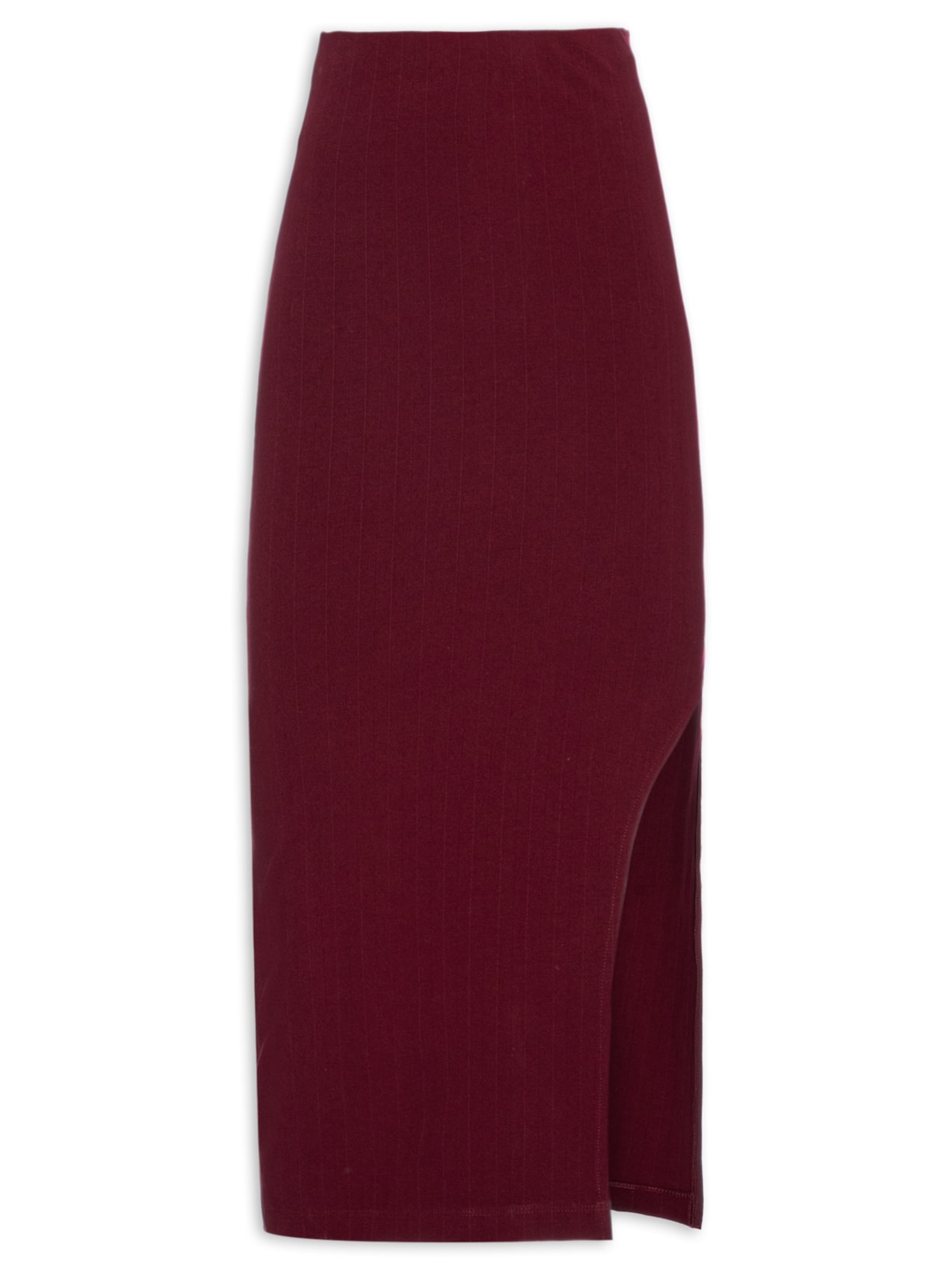 Saia Midi Com Fenda Lateral - Vinho