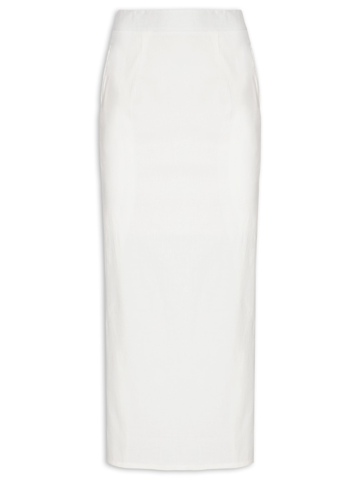 Saia Midi Com Fenda Nas Costas - Off White