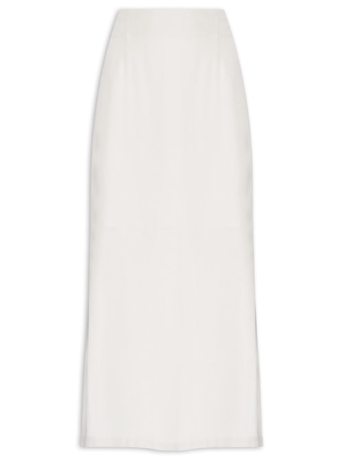 Saia Midi Com Fenda - Off White