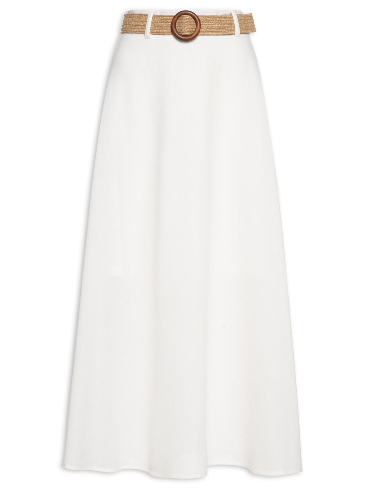 Saia Midi Com Forro - Off White