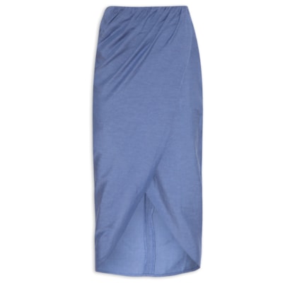 Saia Midi Com Transpasse - Azul