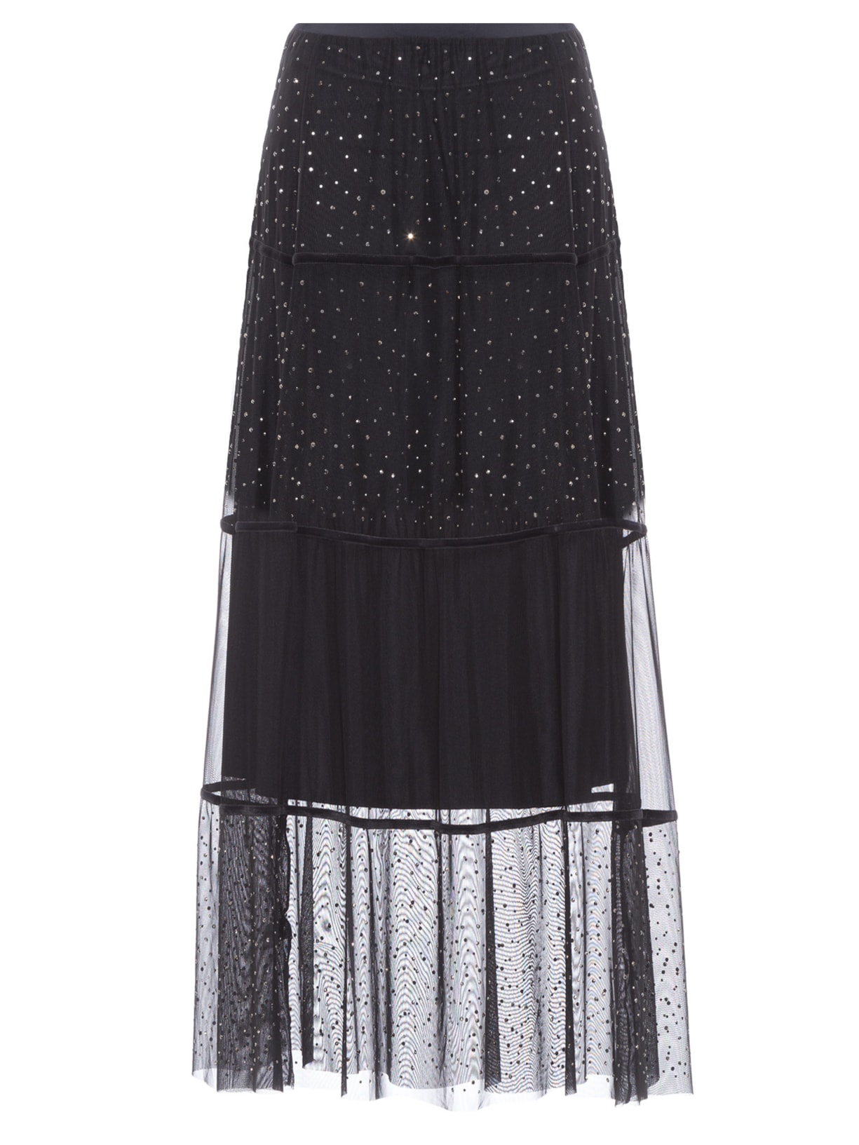 Saia Midi Cristal - Preto