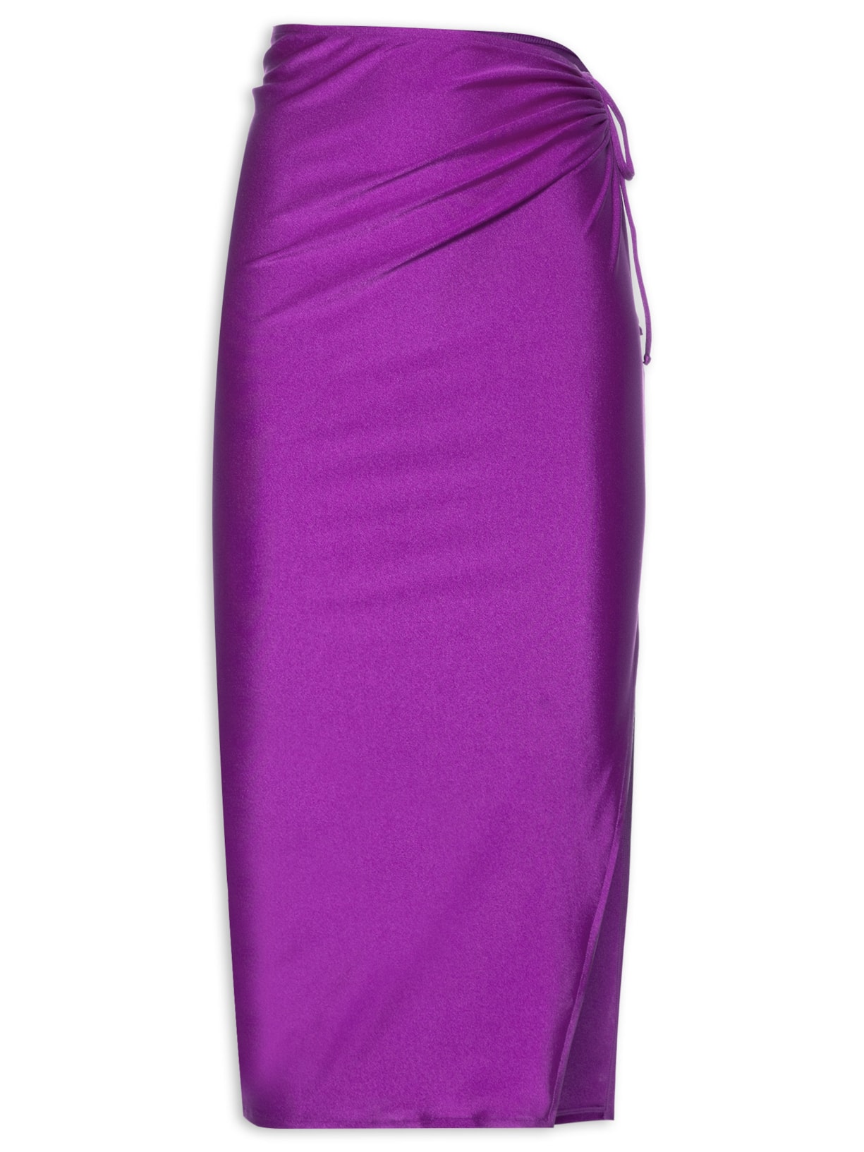 Saia Midi Detalhe Amarração Lateral Roxo Adriana Degreas
