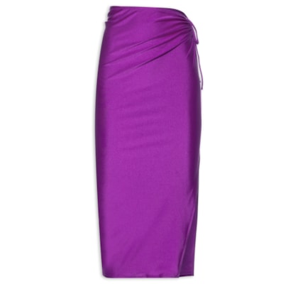 Saia Midi Detalhe Amarração Lateral - Roxo