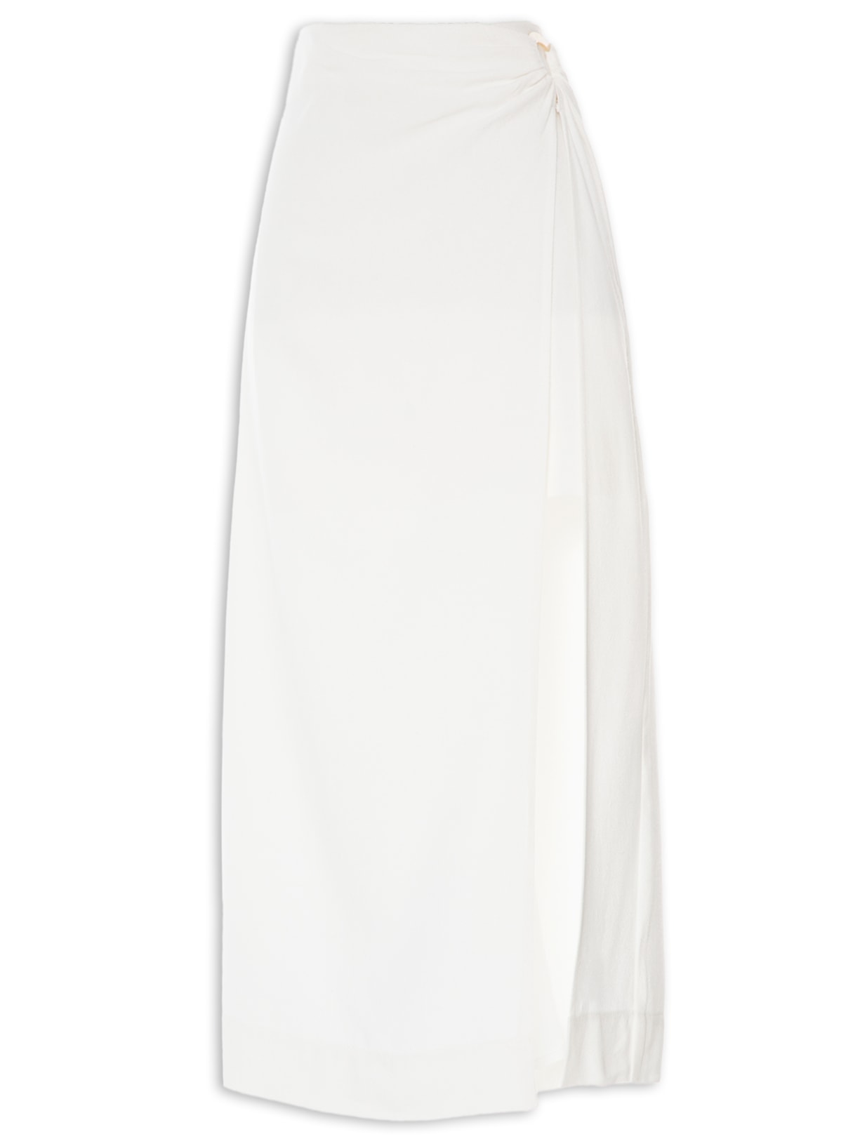 Saia Midi Detalhe Argola - Branco