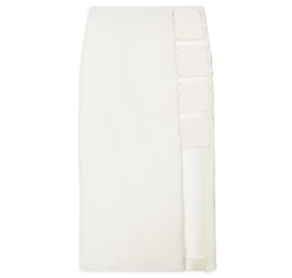 Saia Midi Detalhe Lateral - Off White