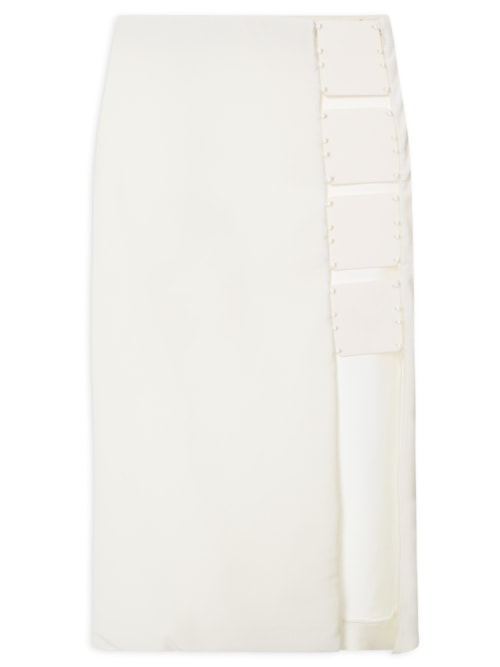Saia Midi Detalhe Lateral - Off White
