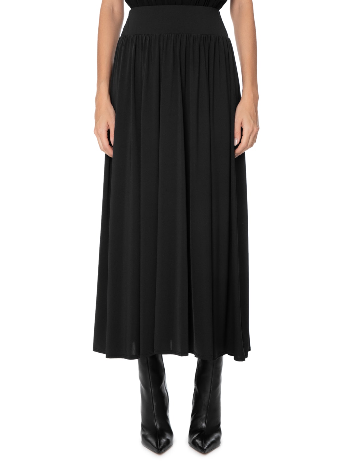 Saia Midi Drape Preto Animale