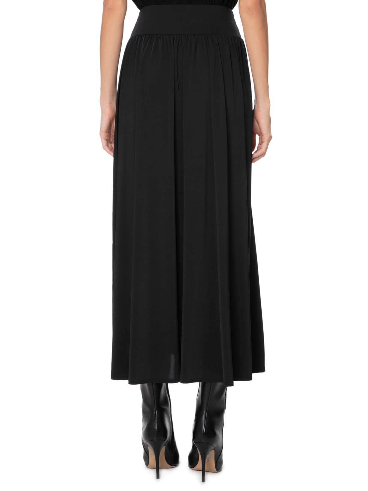 Saia Midi Drape Preto Animale