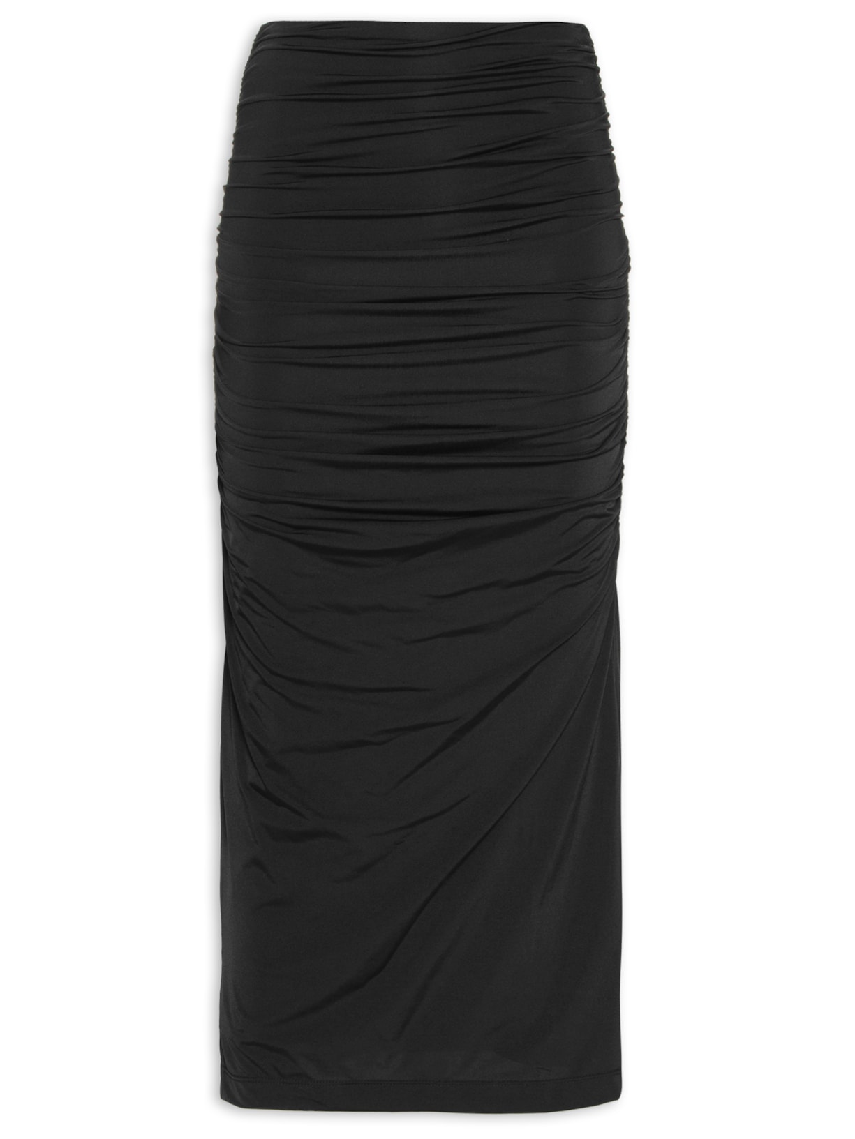 Saia Midi Drapeada - Preto