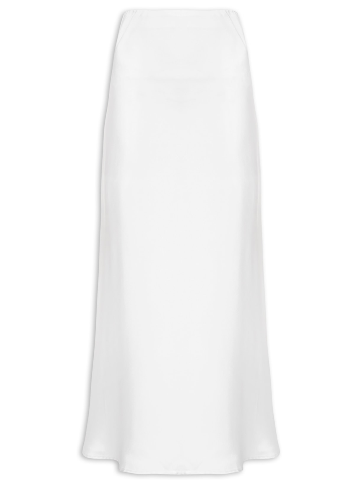 Saia Midi Em Cetim Branco Market 33