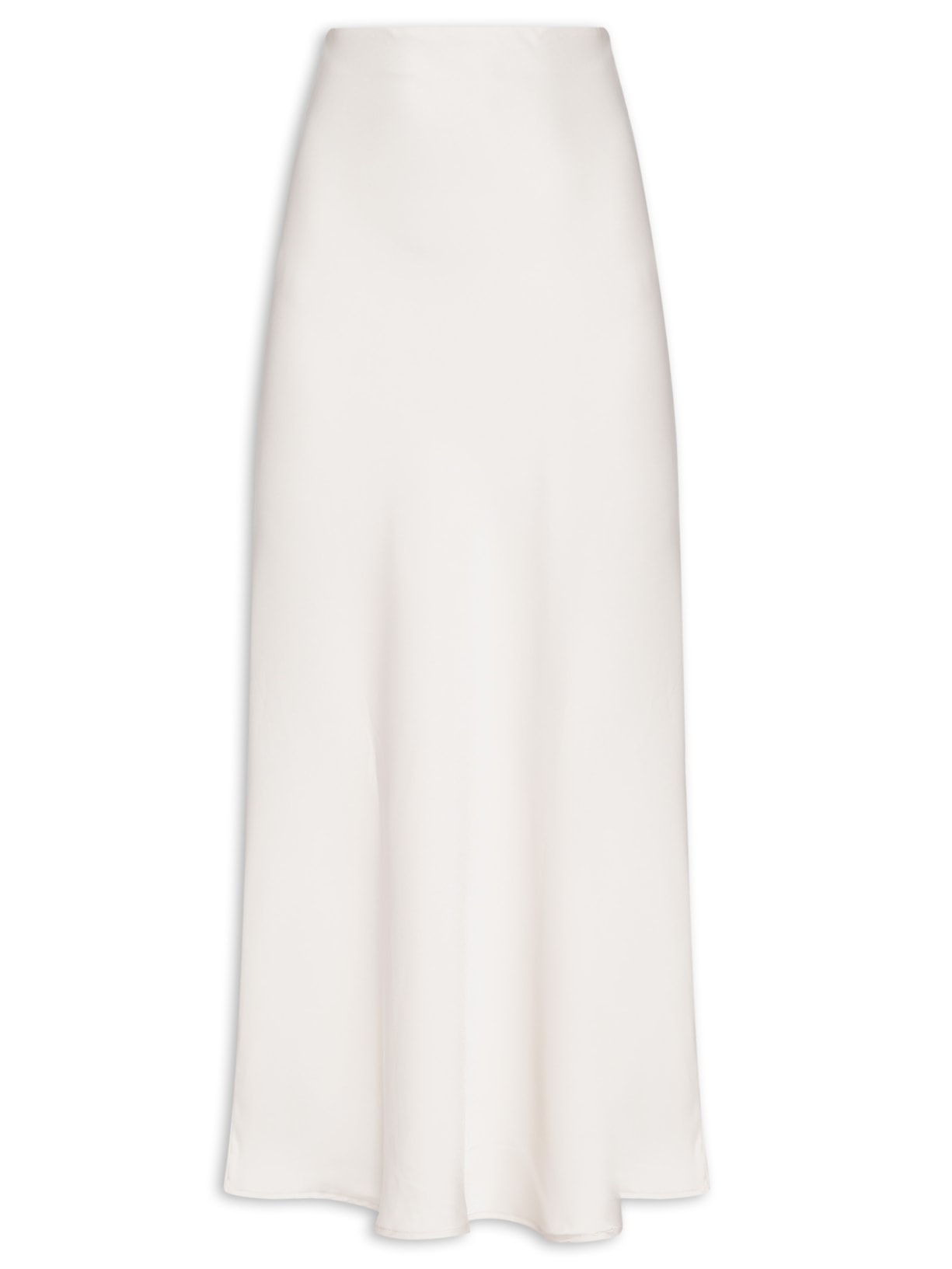 Saia Midi em Cetim - Prateado