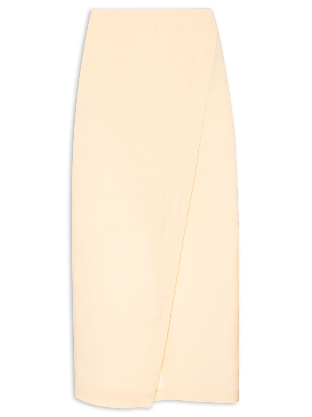 Saia Midi Em Linho Misto Amarelo '2Essential