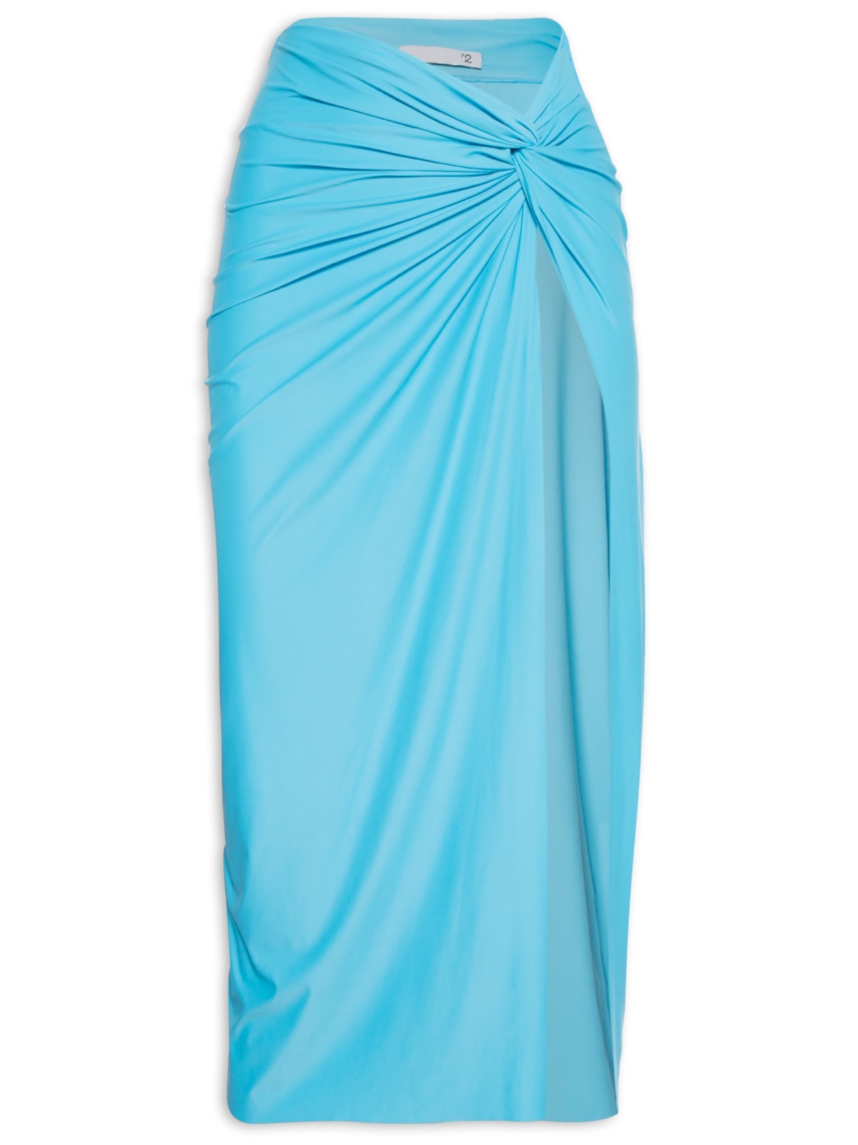 Saia Midi Em Malha Azul '2Essential