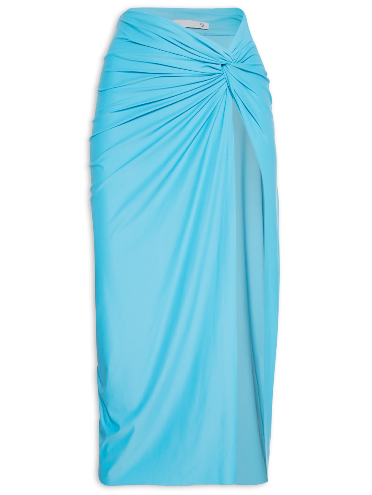 Saia Midi Em Malha - Azul