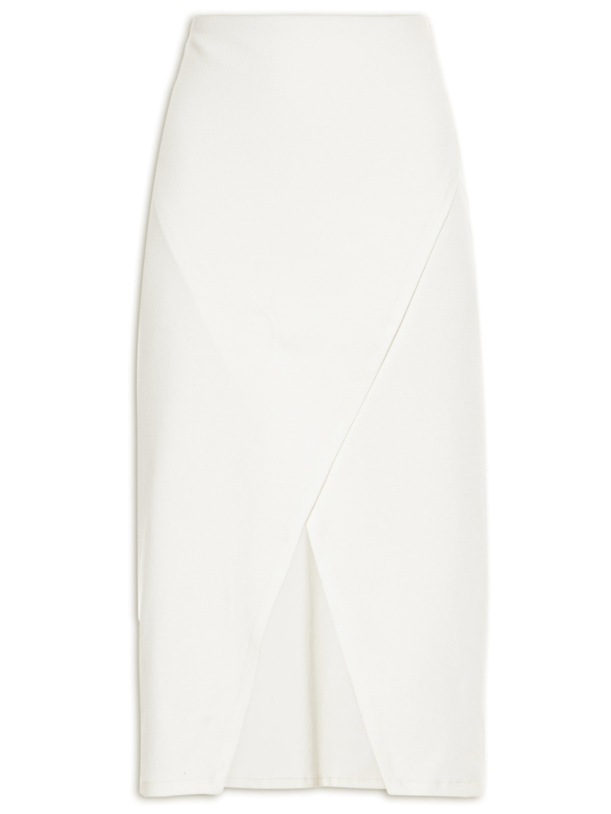 Saia Midi Em Malha Estruturada Transpassada - Off White