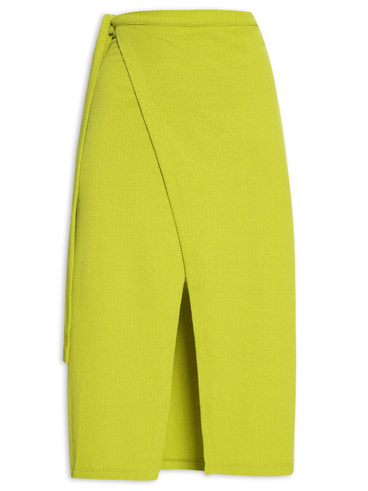 Saia Midi Em Malha Pareô - Verde