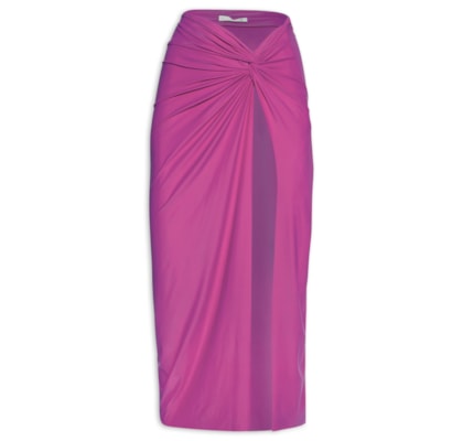Saia Midi Em Malha - Rosa