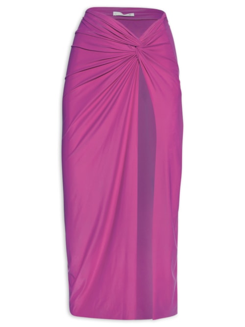 Saia Midi Em Malha - Rosa