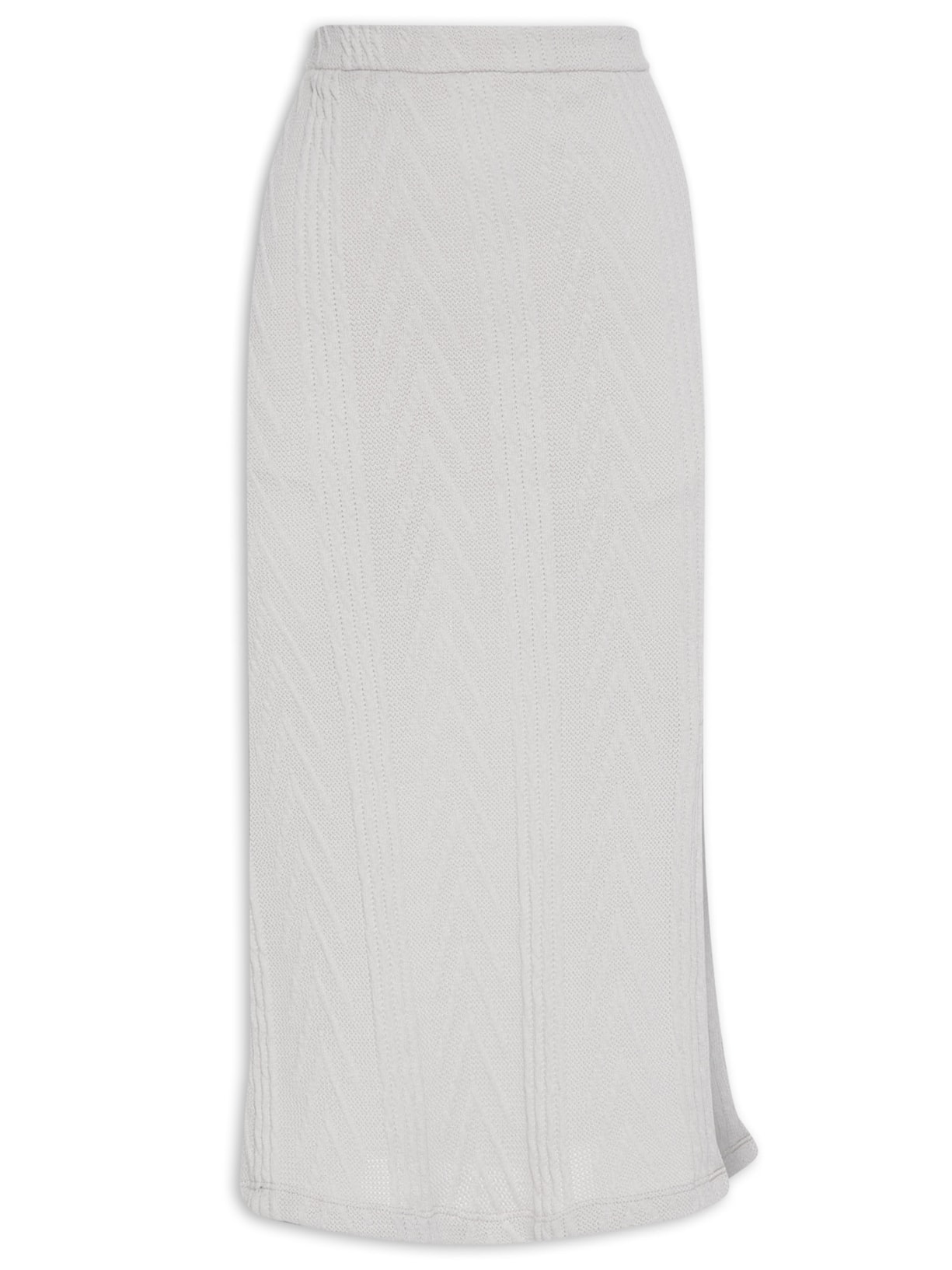 Saia Midi Em Malha Tricot - Off White