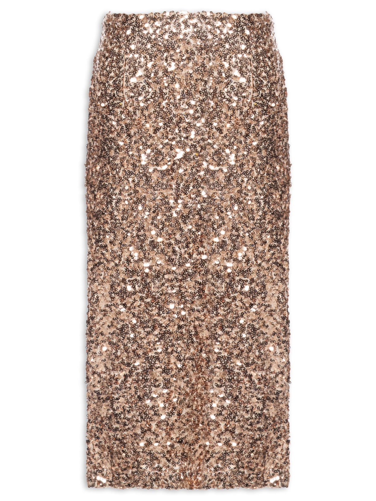 Saia Midi Em Paetê Dourado Market 33