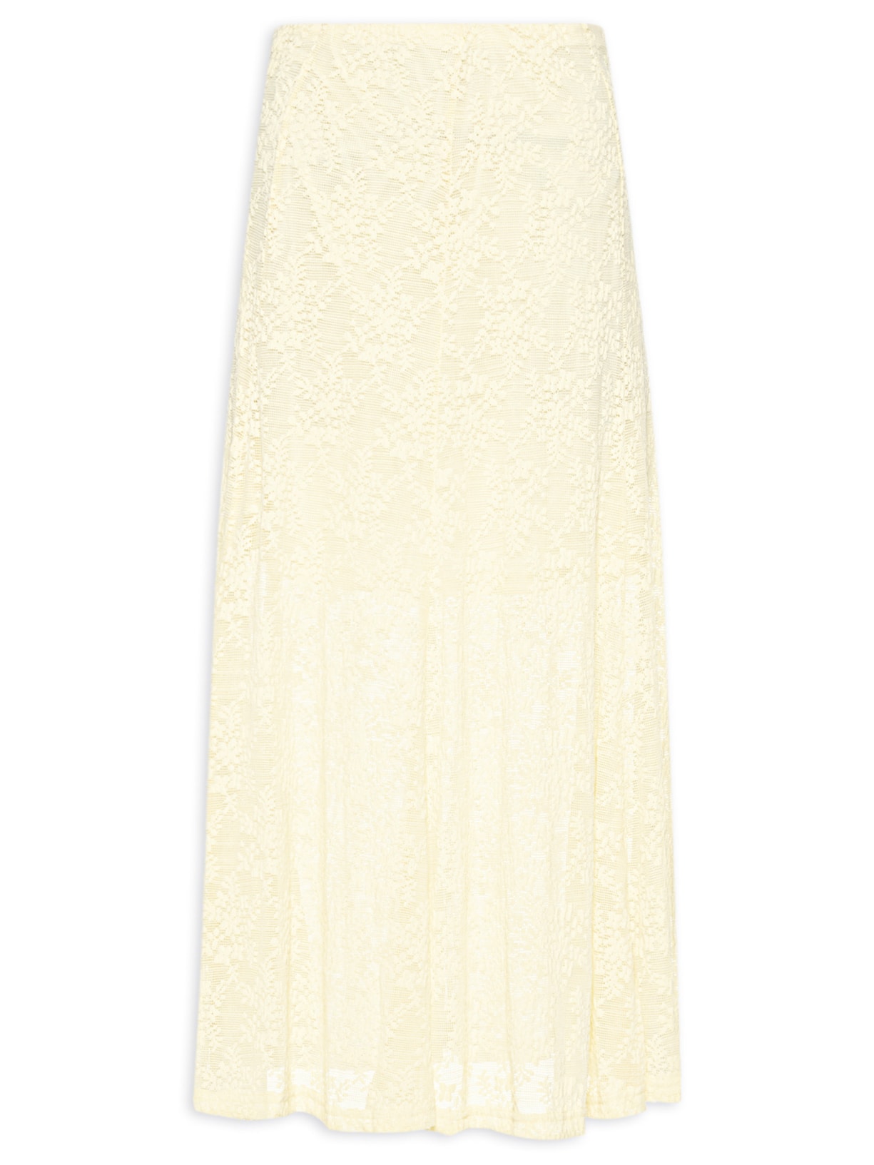 Saia Midi Em Renda - Amarelo