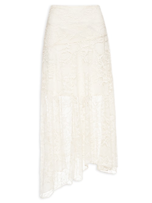 Saia Midi Em Renda - Off White