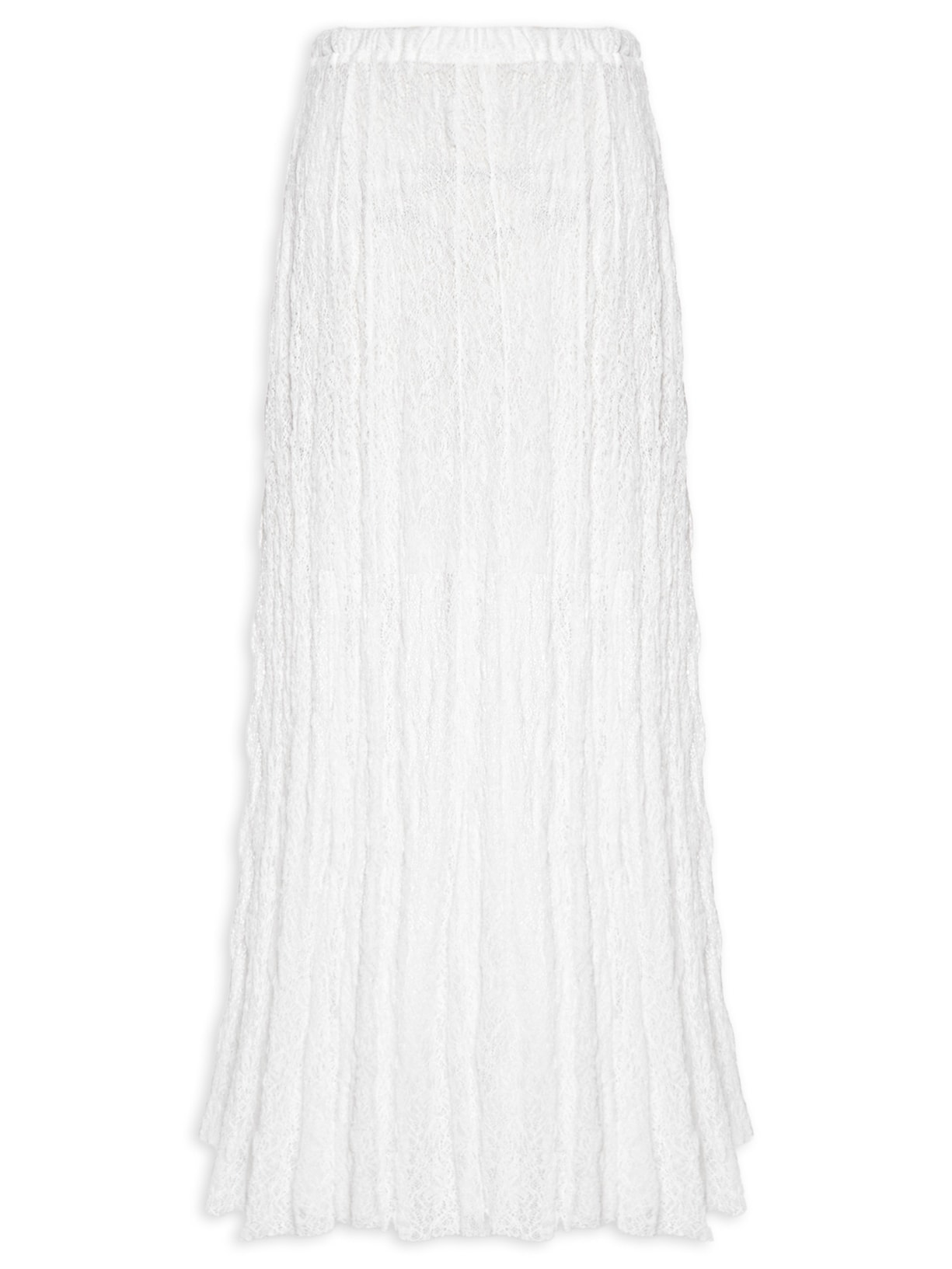 Saia Midi Em Renda - Off White